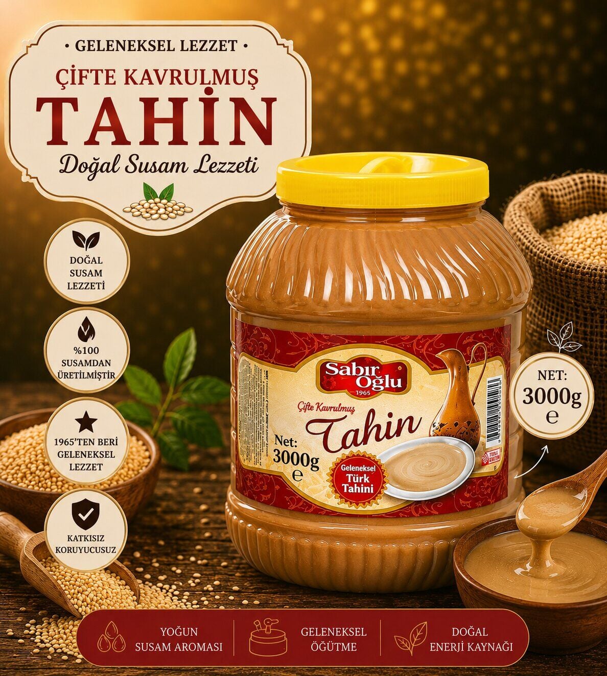 SABIROĞLU BOZKIR TAHİNİ NET 3000 GR