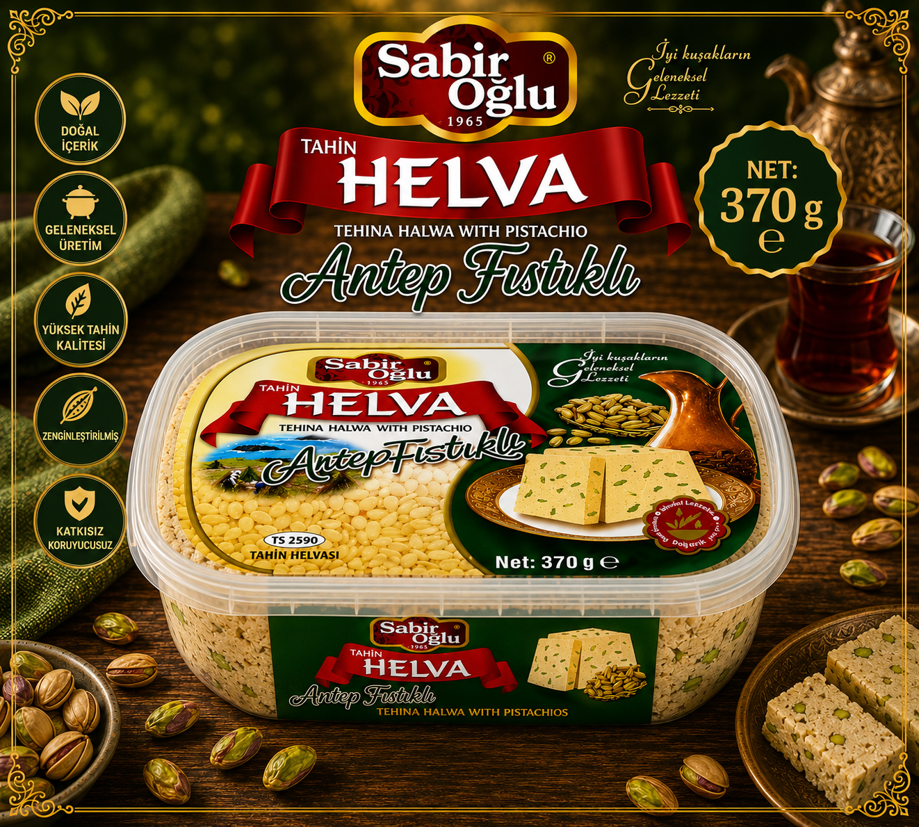 SABIROĞLU FISTIKLI HELVA 370 GR