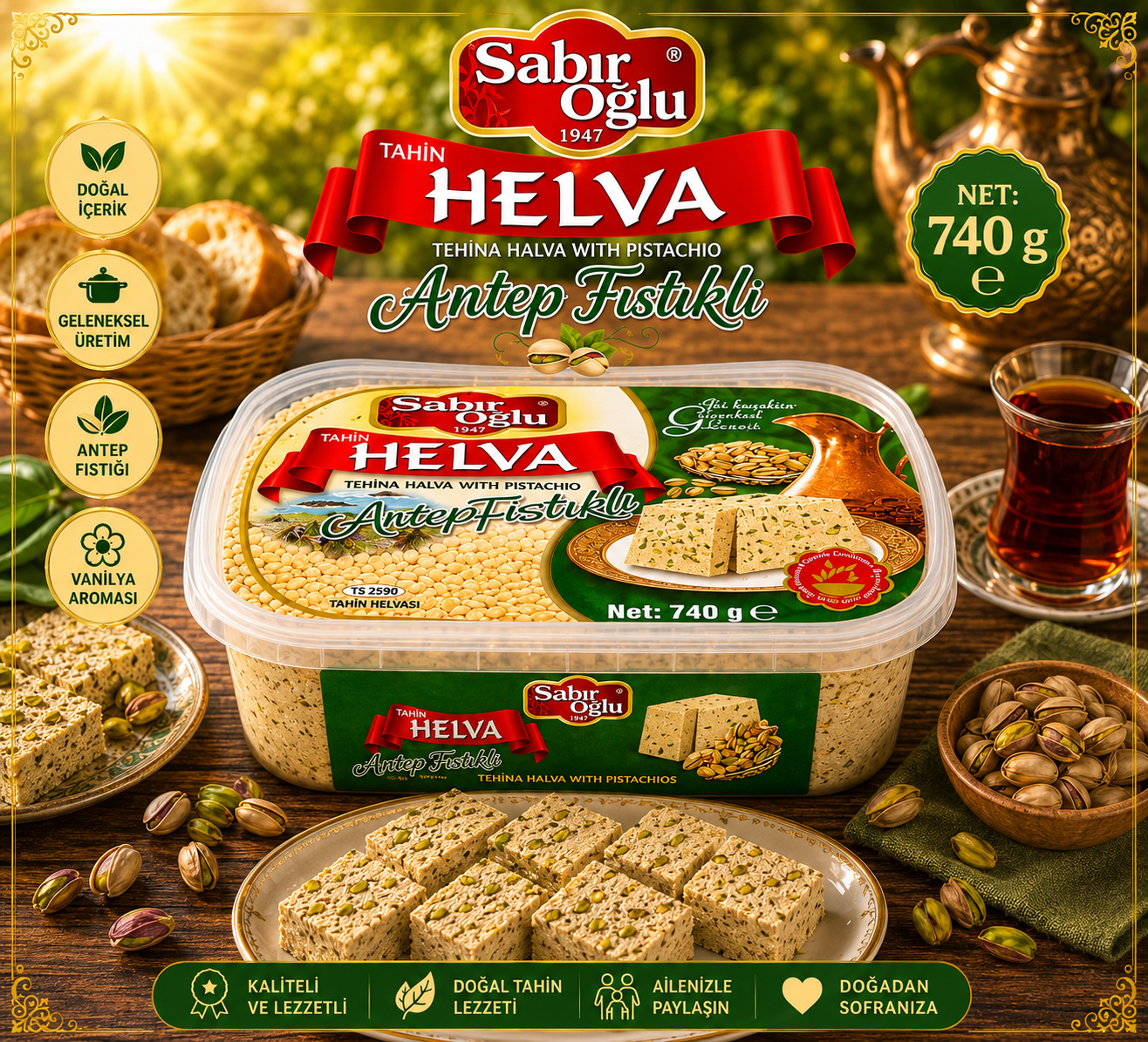 SABIROĞLU FISTIKLI HELVA 740 GR