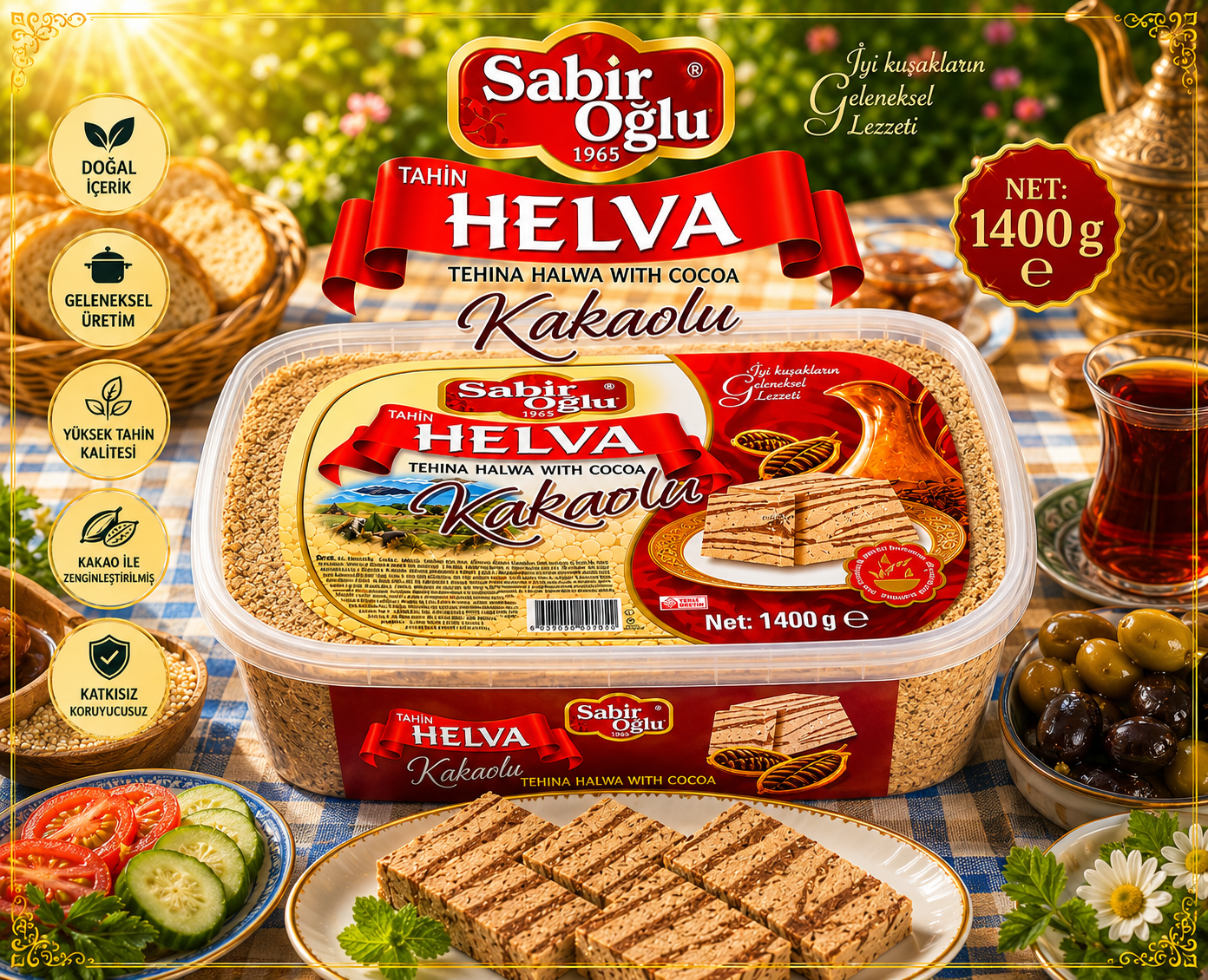 SABIROĞLU KAKAOLU HELVA 1400 GR
