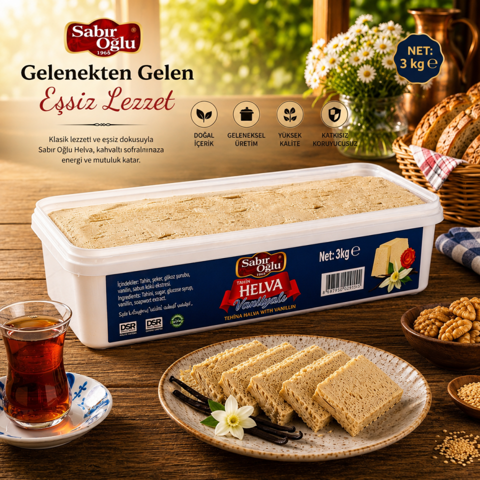 SABIROĞLU VANİLYALI BLOK HELVA 3000 GR