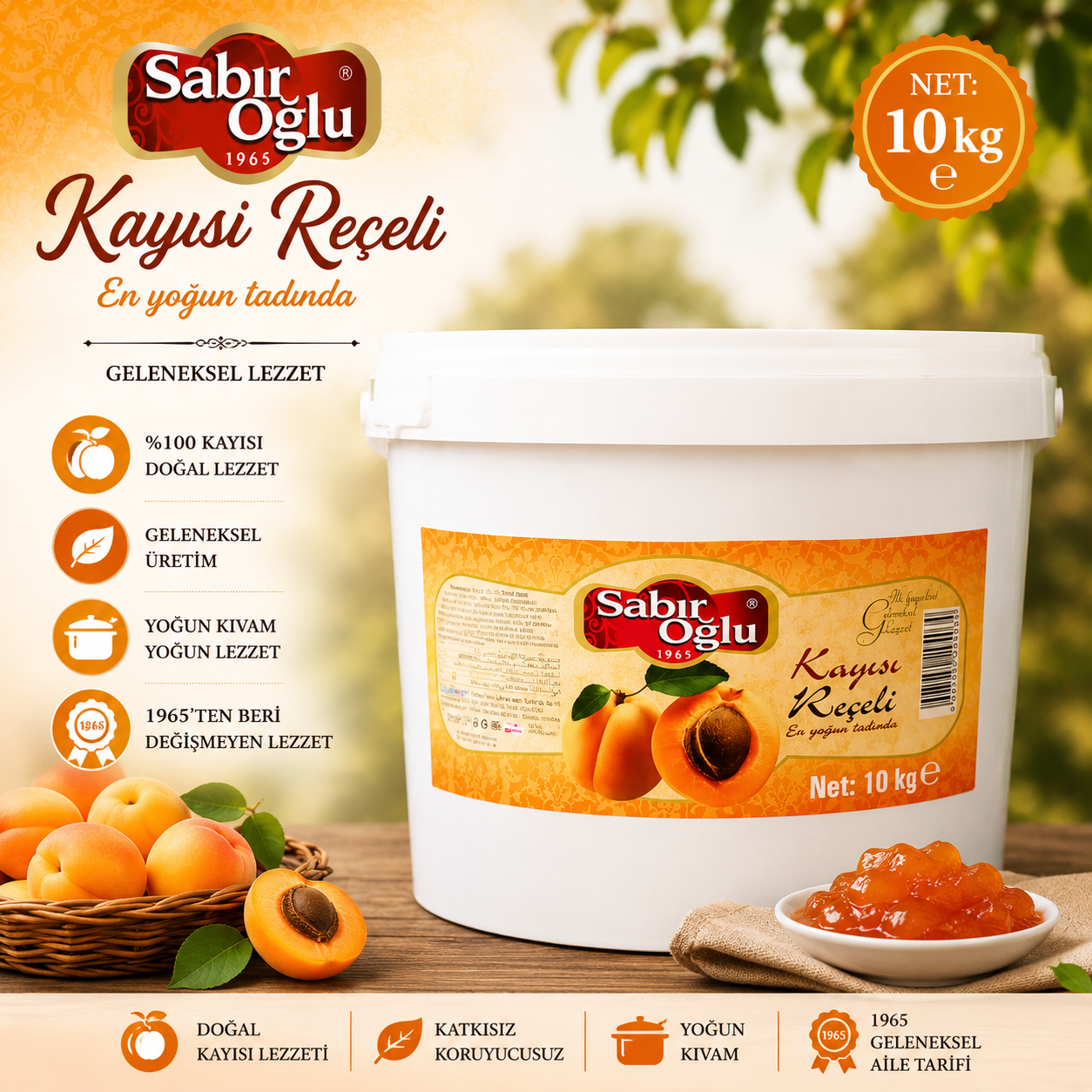 SABIROĞLU KAYISI REÇELİ NET 10 KG