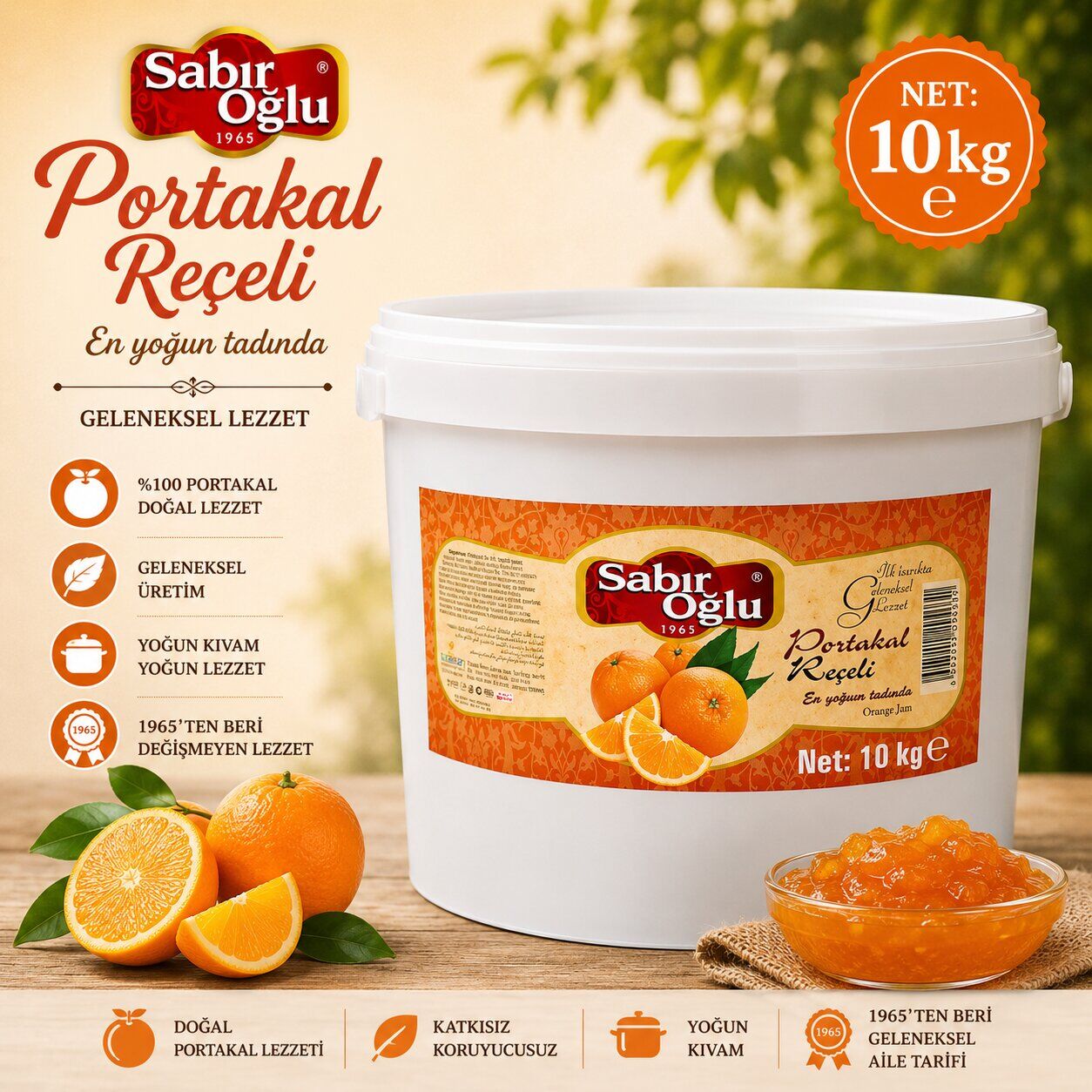 SABIROĞLU PORTAKAL REÇELİ NET 10 KG
