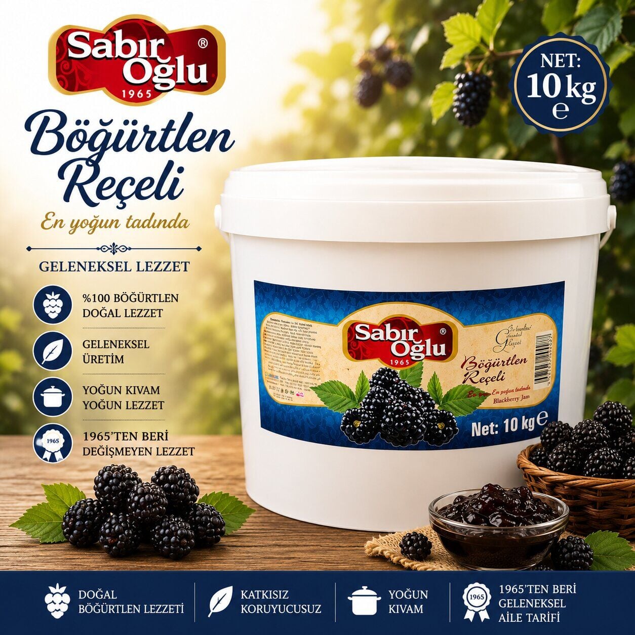 SABIROĞLU BÖĞÜRTLEN REÇELİ NET 10 KG