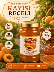 SABIROĞLU KAYISI REÇELİ NET 360 GR KAVANOZ