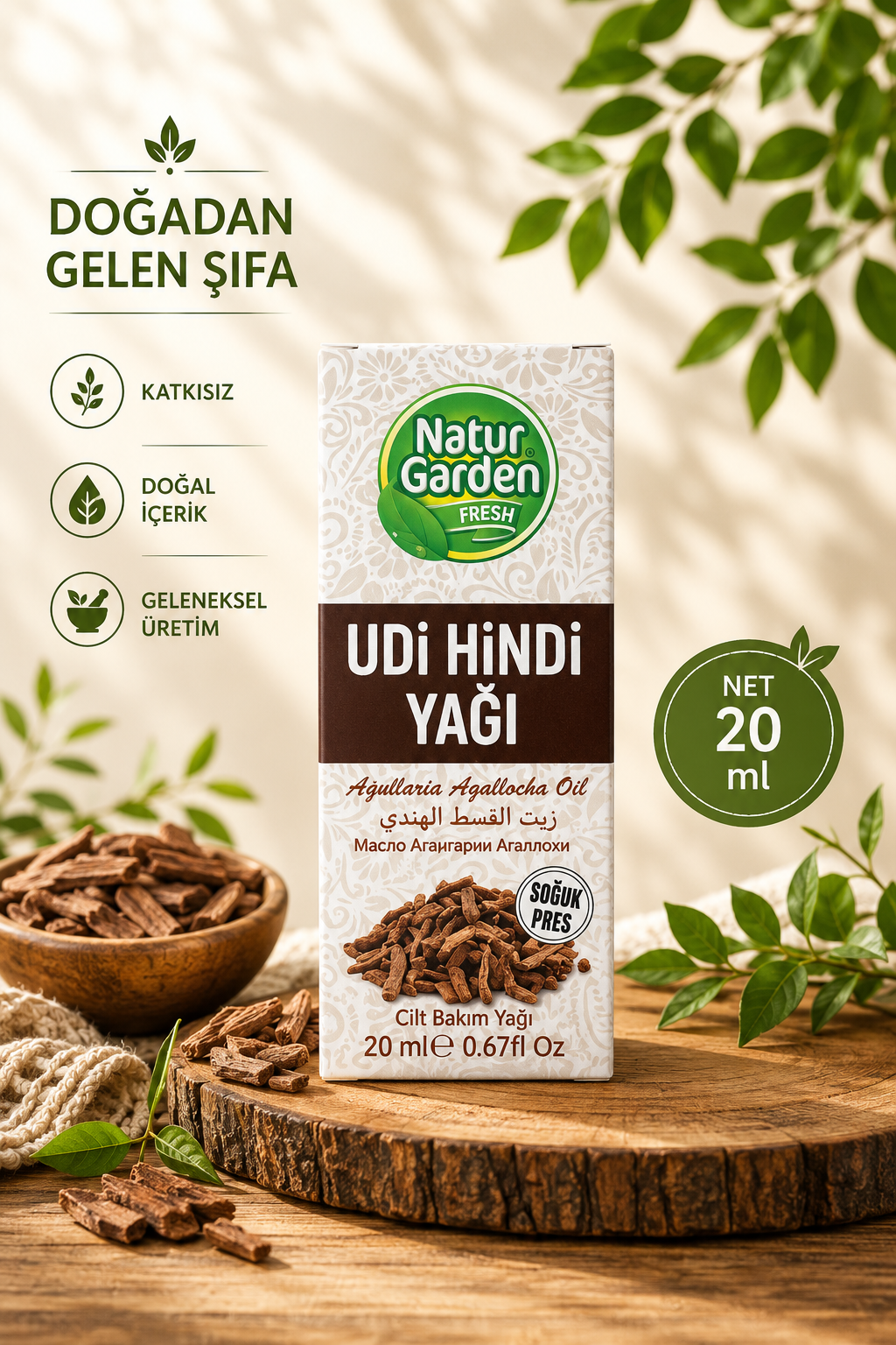 Natur Garden Udi Hindi Yağı 20 ML