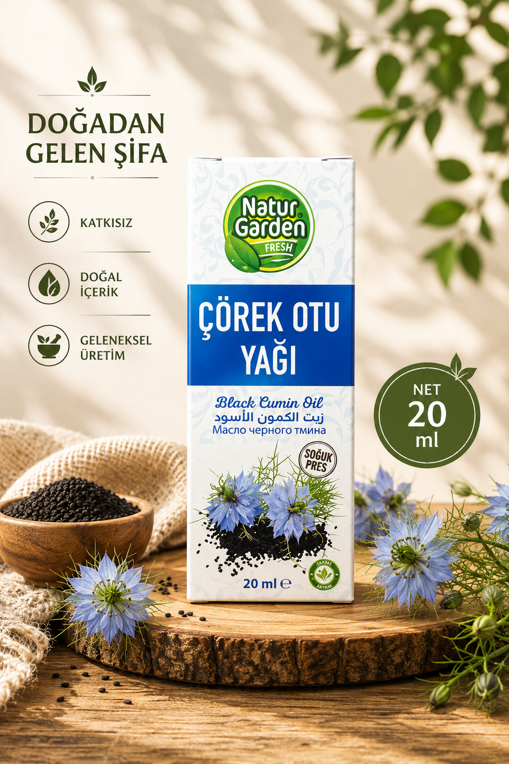 Natur Garden Çörek otu Yağı 20 ML