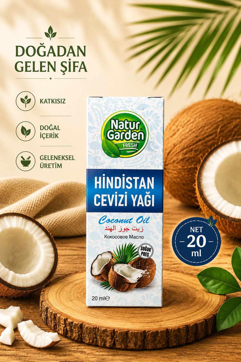Natur Garden Hindistan Cevizi Yağı 20 ML